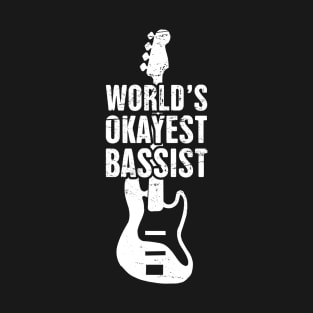 Funny Distressed Bass Guitar Player Design T-Shirt