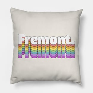 Fremont, CA \/\/\/\ Retro Typography Design T-Shirt Pillow