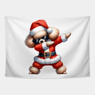 Christmas Poodle Dog Dabbing Dance Tapestry