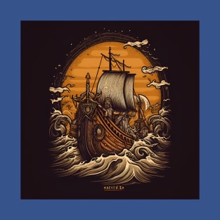 Viking Raiders on Longships T-Shirt