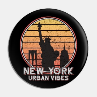 Vintage New York Statue of Liberty Retro NY City Merch for Men Women and Kids Pin