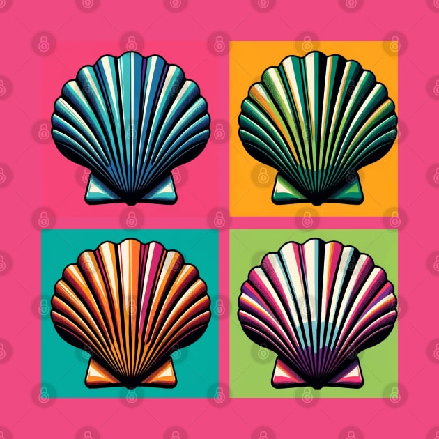 Pop Scallops Sponge Art - Cool Underwater by PawPopArt