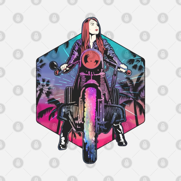 Biking Girl, Biker Girl, Retro Vintage Motorcyclist Girl, Sassy Biker, Badass Lady Biker, Biker Mom, Biking Mom, Racer Woman, Female Motorbiker, Girl Who Ride Motorcycle, Motorbike Rider Girl by BicycleStuff