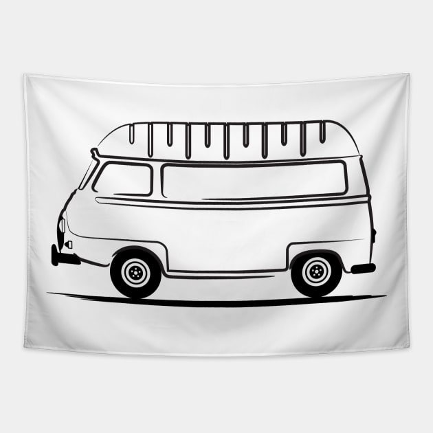 Renault Estafette Van High Top Black Tapestry by PauHanaDesign