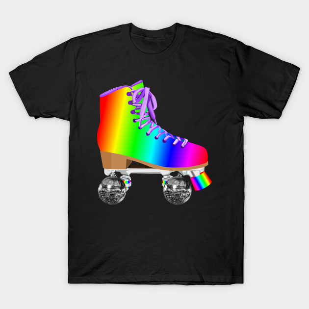 Retro Rainbow 70s Disco Roller Skates Roller Skates T Shirt Teepublic