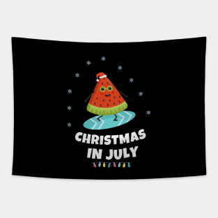 Christmas In July Watermelon Xmas Tree Summer Tapestry