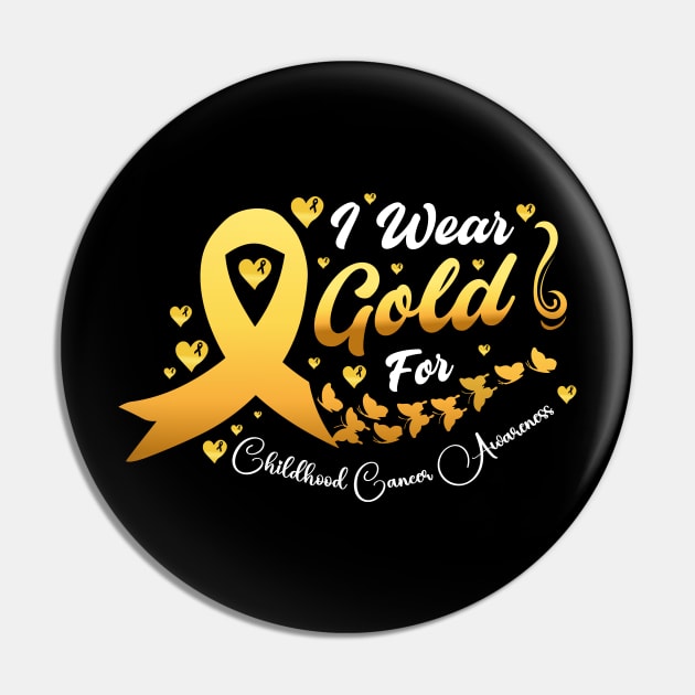 Hope For A Cure Childhood Cancer Awareness Support Childhood Cancer Warrior Gifts Pin by T-shirt US