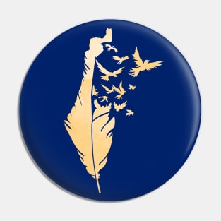 Palestine Feather Map Symbol of Palestinians Love and Struggle for Freedom -Yellow Pin