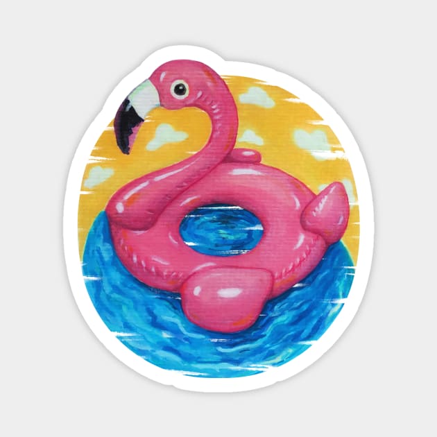 Flamingo Magnet by Lyara Costa