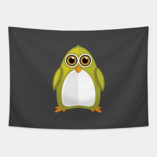 Yellow Green Penguin Tapestry