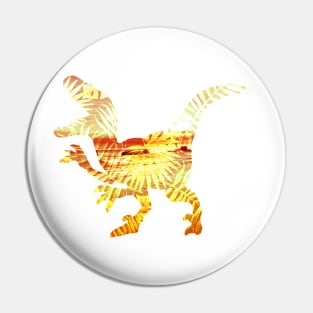 Orange & Yellow Palm Dinosaur Pin