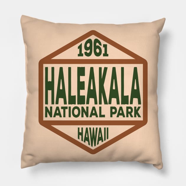 Haleakala National Park badge Pillow by nylebuss