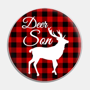 Buffalo Plaid Christmas Deer Pin