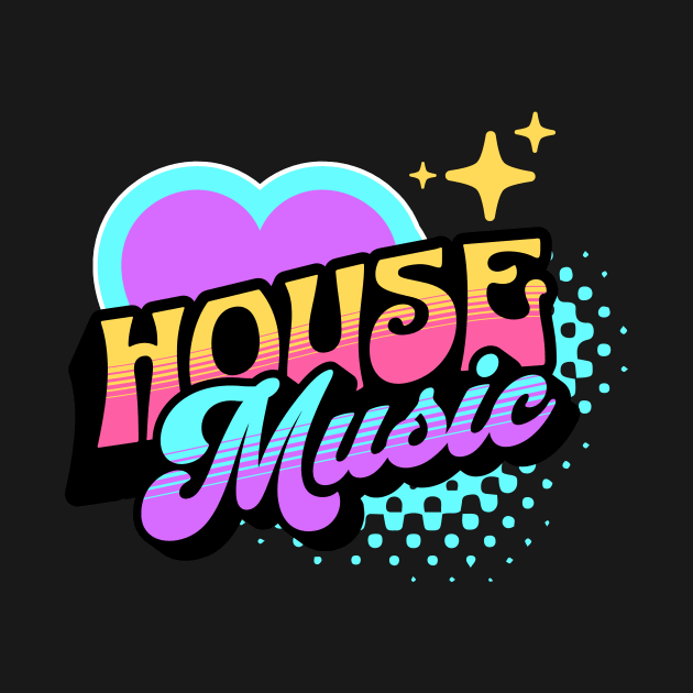 HOUSE MUSIC  - Y2K Retro Heart (blue/purple/white) by DISCOTHREADZ 