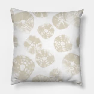 Shibori Kumo dots white & natural beige Pillow