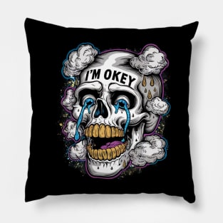 i'm okey skull Pillow