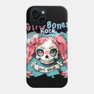 Skull Girl, Skull Fun T-Shirt 01 Phone Case