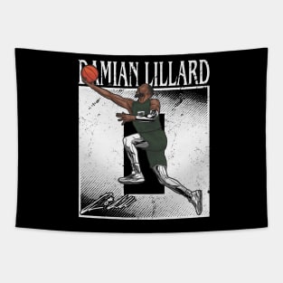 Damian Lillard Milwaukee Number Tapestry