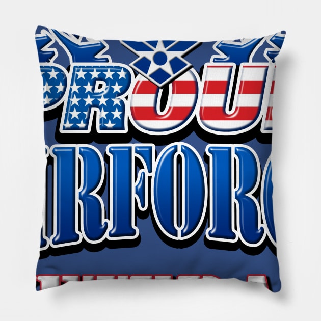 Proud Air Force Veteran USA Military Patriotic Gift Pillow by Just Another Shirt