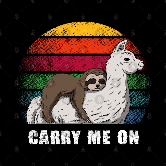 CARRY ME ON-  LLAMA & SLOTH by Pannolinno