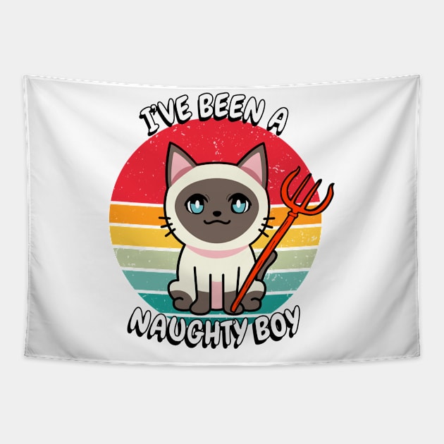 Cute siamese Cat is a naughty boy Tapestry by Pet Station