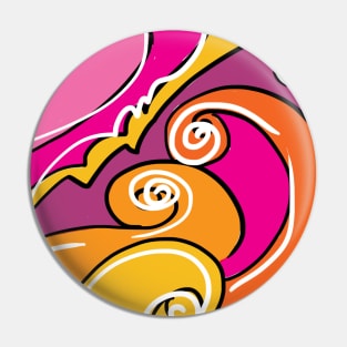 Colourful swirls in orange and pinks Pin