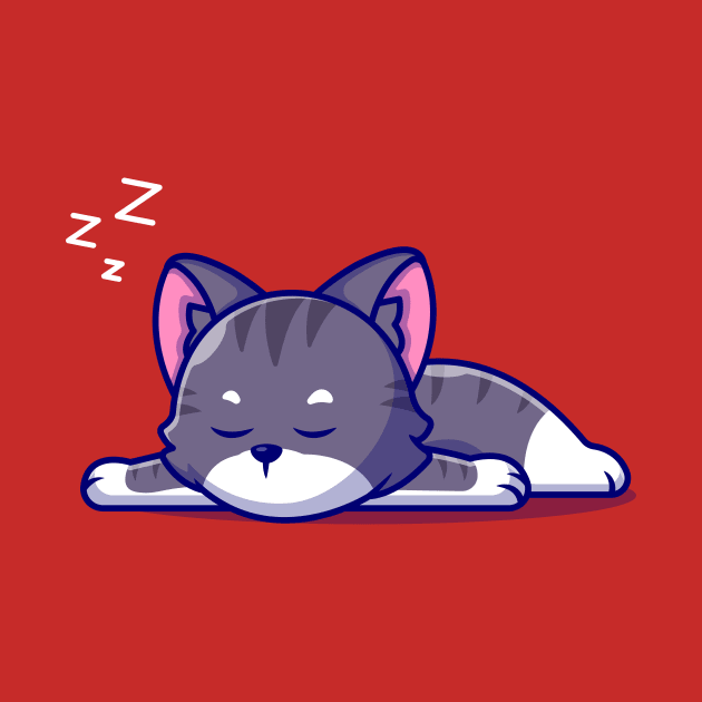 Cute Cat Sleeping Cartoon by Catalyst Labs