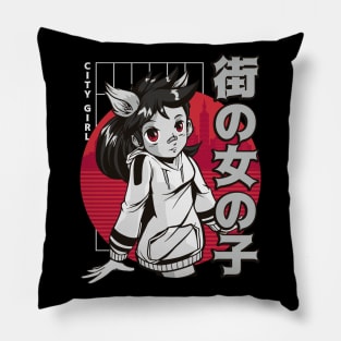 Cute Anime Japanese Vaporwave Girl Kawaii Pillow