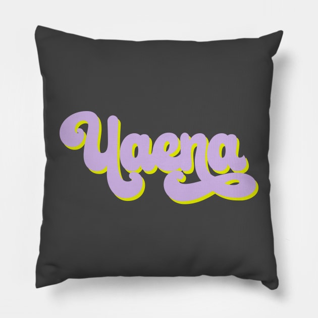 IU Uaena purple swirl text Pillow by Oricca