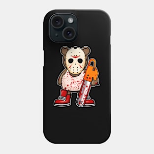 Teddy Bear With Blood And Chainsaw Motive For Halloween Phone Case