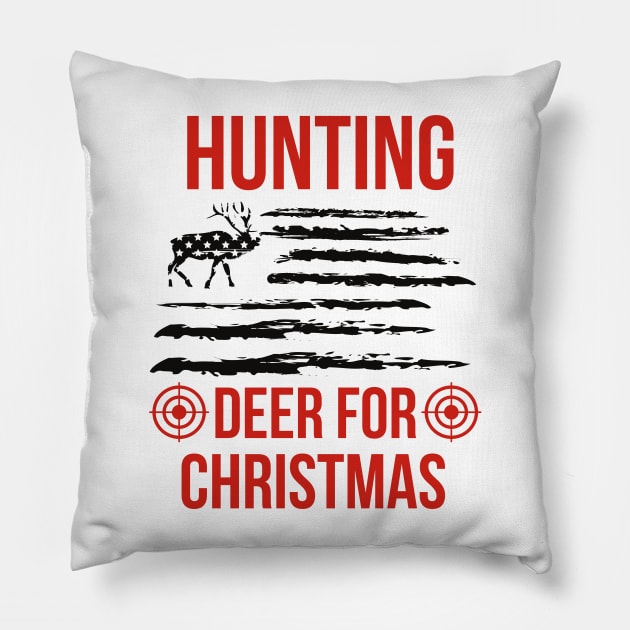 Hunting Deer For Christmas Pillow by NICHE&NICHE