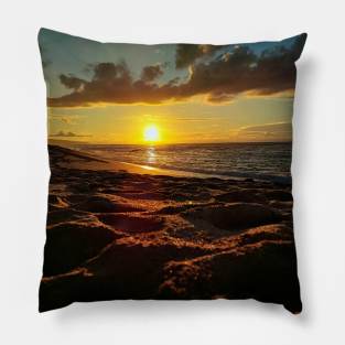 Beach Sunset In Honolulu Pillow