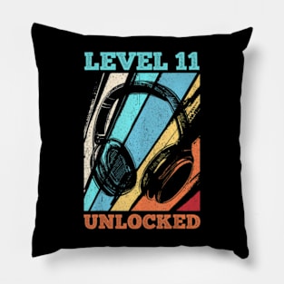 11th Birthday Video Gamer Level 11 Unlocked Pillow