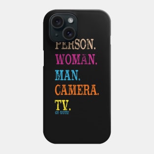 Person Woman Man Camera Tv Go Vote! Phone Case