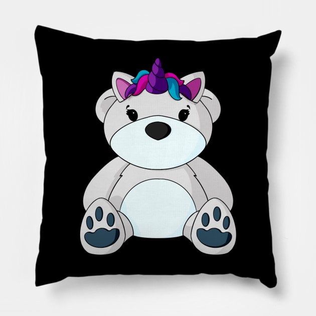 Unicorn Teddy Bear Pillow by Alisha Ober Designs