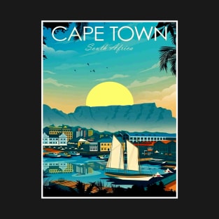 Cape Town South Africa Travel and Tourism Advertising Abstract Print T-Shirt