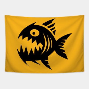 Autoscum Piranha [Black] Tapestry