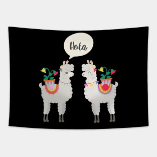 llama couple hola Tapestry