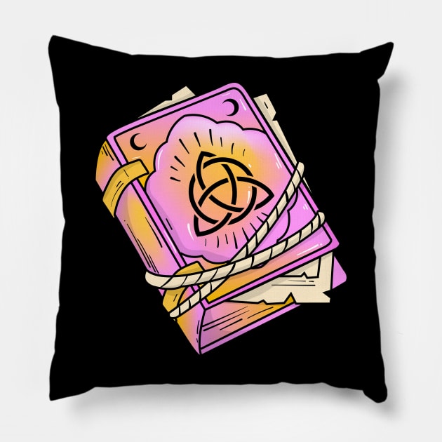 Witchy Magic Spell Book Pillow by Mooxy