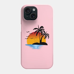 sunset with cat Phone Case