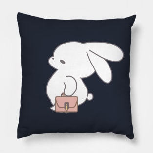 Cute Bunny Rabbit Go Home From Work Pillow