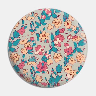 Floral Pattern 90' lofi: Retro Garden Dreams Pin