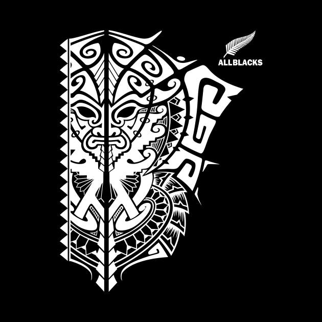 All Blacks Rugby New Zealand Maori Tattoo Warrior Mask by CGD