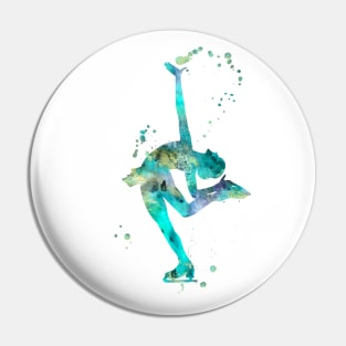 Figure Skating Watercolor Painting 2 Pin