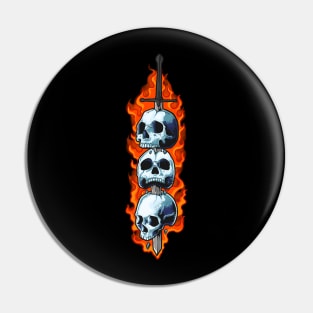 Skull sword tshirt Pin