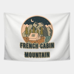 French Cabin Mountain Tapestry