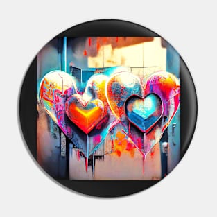 graffiti heart&#39;s, colourful Pin