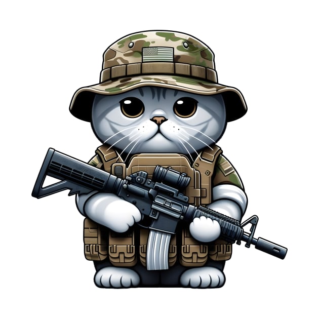 Tactical Cat by Rawlifegraphic