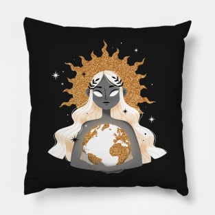 Gaia - White and Gold Pillow