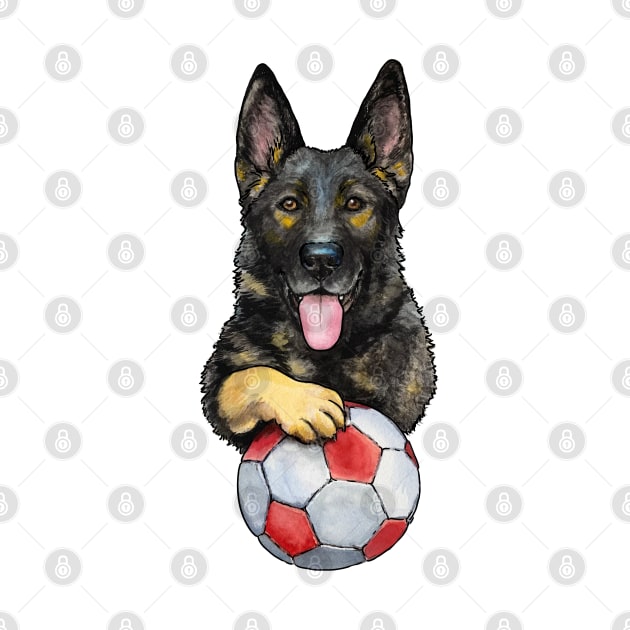 German Shepherd Soccer Ball by Noewi